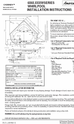 American Standard CADENZA 6060.XXXW SERIES Instructions d'installation