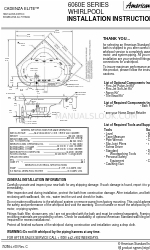 American Standard CADENZA ELITE 6060E SERIES Manuel d'instructions d'installation