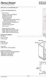 American Standard Acrylux Shower Wall Set 3636Y1.SW Технічна специфікація