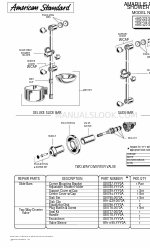 American Standard Amarilis 1660.225 SERIES Repair Parts