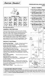 American Standard Pressure Balance Bath/Shower Temperature Control Valve R110 사양 시트