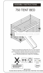 Donco 750 TENT BED Manual de instrucciones de montaje