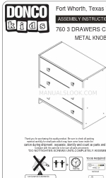 Donco kids 760 3 DRAWERS CHEST Montaj Talimatları Kılavuzu