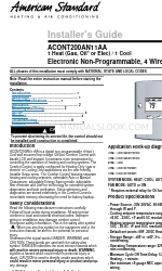 American Standard ACONT200AN11AA Podręcznik instalatora