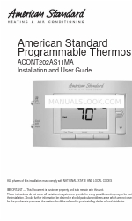 American Standard ACONT202AS11MA Instrukcja instalacji i obsługi