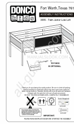 Donco kids Twin Junior Low Loft 3005 Assembly Instructions Manual