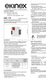 Ekinex EK-CD2-TP 빠른 시작 매뉴얼