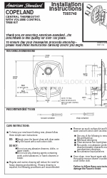 American Standard Copeland T005740 Instrukcja instalacji