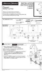 American Standard Fluent T186901 Petunjuk Instalasi