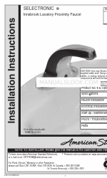 American Standard Innsbrook SELECTRONIC 605 202 Series Installationsanleitung Handbuch