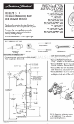 American Standart Reliant 3 TU385500 Instructions d'installation