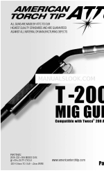 American Torch Tip T-200 MIG GUN Manuale delle parti