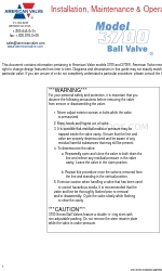 American Valve 3700V Ball Valve Manuale di installazione, manutenzione e funzionamento