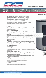 American Water Heater E62-30L-045DV 사양 시트