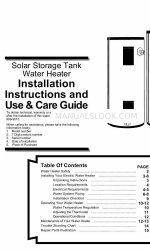 American Water Heater Solar Storage Tank Water Heater 설치 지침 및 사용 및 관리 매뉴얼