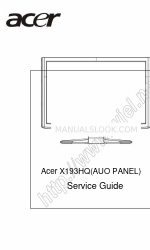 Acer X193HQ Series 서비스 매뉴얼
