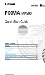 Canon PIXMA MP500 Manuel de démarrage rapide