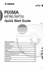 Canon PIXMA MP780 Quick Start Manual