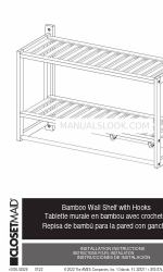 AMES ClosetMaid Bamboo Wall Shelf with Hooks Installationsanleitung Handbuch