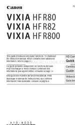 Canon VIXIA HF R80 Quick Manual