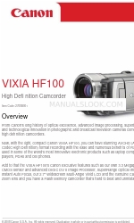 Canon VIXIA HF100 Брошура та технічні характеристики