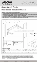 Akw Stone Wash Basin Manual de instruções de instalação