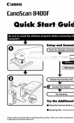 Canon 8400F - CanoScan Flatbed Scanner Quick Start Manual