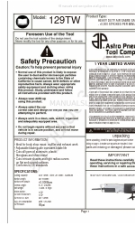 Astro Pneumatic 129TW Skrócona instrukcja obsługi