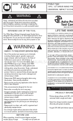 Astro Pneumatic Tool 78244 Manual