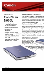 Canon N670U - CanoScan Flatbed Scanner Специфікація