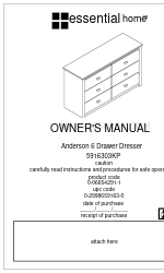 Dorel Ameriwood essential home Anderson 5916303KP Manual do Proprietário