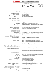 Canon EF 400 ƒ4.0 DO IS USM Spezifikationen