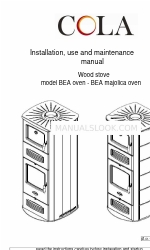 Cola BEA majolica oven Installation, Use And Maintenance Manual