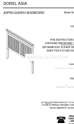 Dorel Asia ASPEN QUEEN HEADBOARD 取扱説明書