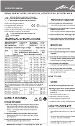 Air Gunsa AZ3 HTE2 HVL Buku Petunjuk