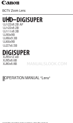 Canon XJ80x8.8B Operation Manual