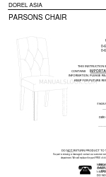 Dorel Asia DA3738-DFG Краткое руководство по эксплуатации