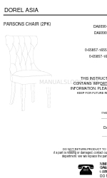 Dorel Asia PARSONS CHAIR DA6090-COC Manuel d'instructions de montage