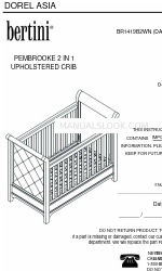 Dorel Asia Bertini Pembrooke Upholstered Crib BR1419B2WN Instrukcja obsługi