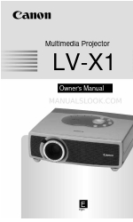 Canon LV-X1 Owner's Manual