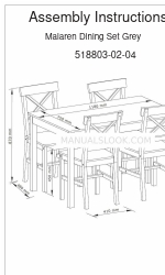 BoLiving Malaren Dining Set Grey 518803-02-04 Assembly Instructions Manual