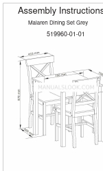 BoLiving Malaren Dining Set Grey 519960-01-01 Assembly Instructions Manual