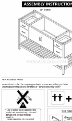 Bolton Furniture AVAN60WHCC Manual de instruções de montagem