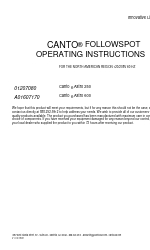 CANTO USA A01607170 Operating Instructions Manual