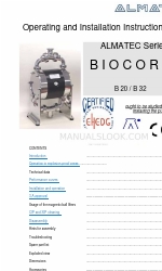 Dover Almatec Biocor B 20 Series Инструкции по эксплуатации и установке