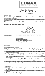 Comax CM-DW01 운영 매뉴얼