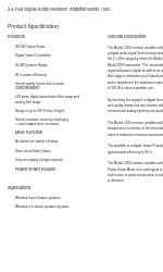 Amphony 2.4 GHz Digital Audio Receiver/ Amplifier 1200 Specification Sheet