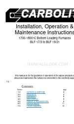 Carbolite BLF 18/21 Manual de Instruções de Instalação, Operação e Manutenção