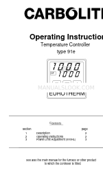 Carbolite 91e Инструкция по эксплуатации