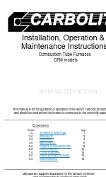 Carbolite CFM MODELS Manual de Instruções de Instalação, Operação e Manutenção